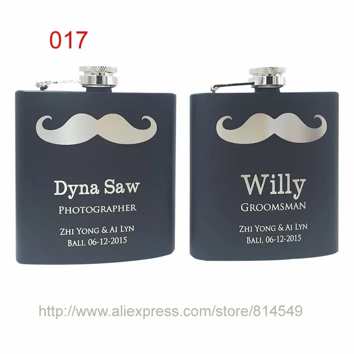 Free   Personalized Engraved 6 oz Stainless Steel Black Hip Flask ,Groomsman or Best man gift , Birthday gift ,PASSED FDA TEST