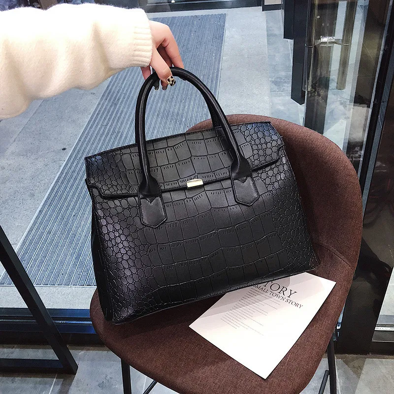 2019 New Female Handbag Cayman PU Leather Women Shoulder Bag Big Luxury Brand Summer Ladies Large Capacity Casual Totes Hand bag