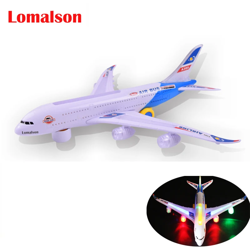 

30cm Electric Airplane Child Toy Toys Moving Flashing Lights Sounds Kids Toy DIY Assembly Aircraft Gift