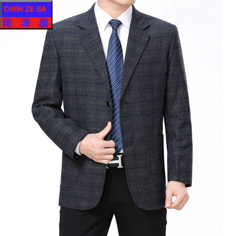 Деловой мужской костюм, куртка, повседневный костюм, две кнопки, блейзеры, куртки, высокое качество, зимняя и осенняя одежда, размер M-3XL