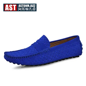 

5 Colors US Size 6-10 Cow Suede Leather Slip On Mens Driving Moccasin Hollow-out Loafer Shoes Lazy Man Boat Shoes