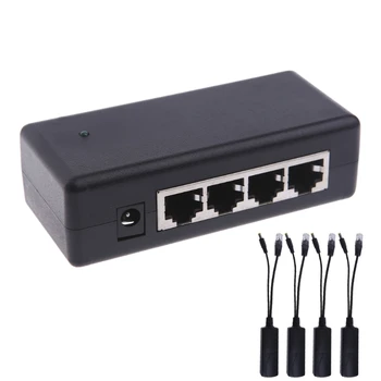 

4 Port POE Injector For CCTV Surveillance IP Cameras Power Over Ethernet Adapter