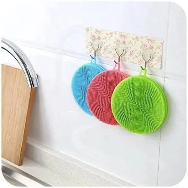 

1pcs Silicone Dish Washing Sponge Scrubber Cleaning Antibacterial Kitchen Tools Kitchen Cleaning Scouring Pad Accessories Pink