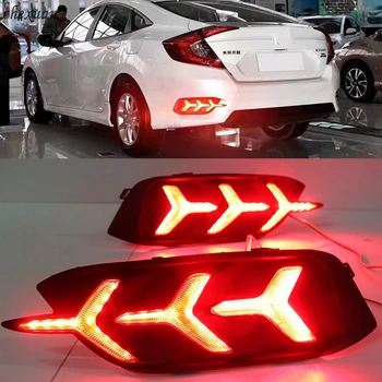 

CSCSNL 1Pair for Honda Civic 2016 2017 2018 driving Led rear driving lights Taillight Brake Lights rear bumper lamp turn signal