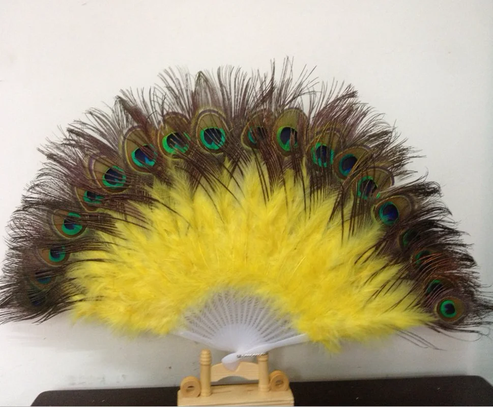 

1pcs Beautiful Natural Peacock Dance Performance Classic Feather Fan Christmas Halloween Decoration Costume Props