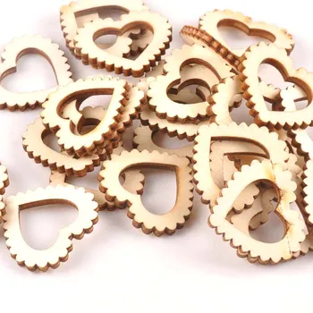 

25Pcs Unfinished Wood Slices Wedding Party Baby Shower DIY Crafts Scrapbooking Heart Wooden Ornament Handmade Home Decor m1744