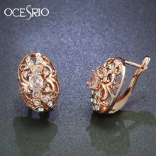 OCESRIO модные овальные циркониевые золотые 585 серьги-гвоздики для женщин 585 серьги из розового золота с камнями модные ювелирные изделия ers-j84