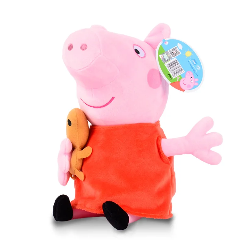 Najtaniej Oryginalny 4 sztuk 30 19cm Peppa George Pig zestaw z torba prezent wypchane pluszowe zabawki rodzina Kawaii Doll prezent urodzinowy Chilren dziewczyna zabawki