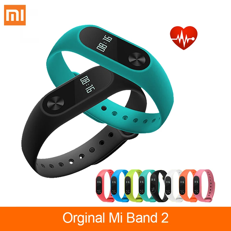 Оригинал Xiaomi Mi band 2 фитнес браслет OLED Дисплей Band умный смарт Фитнес Трекер Heart Rate