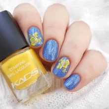 KADS Горячий Продавать Искусство Ногтей Стемпинга Штамповка Польский Довольно Желтый Магия Маникюрный Лак Искусство Ногтей Долговечный Долгое DIY Красоты Ногтей Инструменты