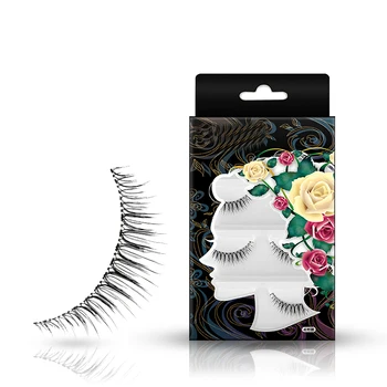 

4 Pairs Hand sharpened Transparent False Eyelashes Messy Cross Natural Fake Eye Lashes Makeup Big eye Long False Eye Lashes F607