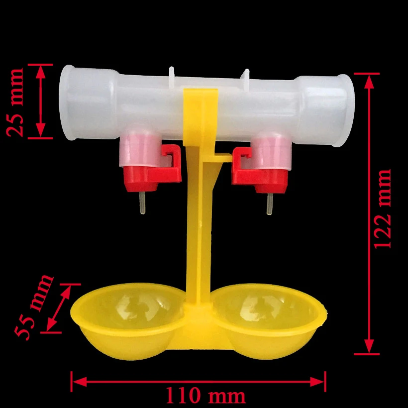 

100 sets Chicken waterer Ball Hanging Cup Chicken drinking Poultry feed Animal feeder Yellow 25mm pipes Free shipping