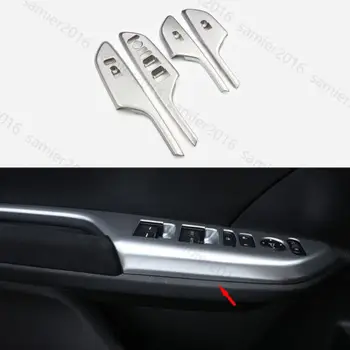 

4x Chrome Frame Door Window Button Lift Panel Cover Trim For Honda Civic 16-2017
