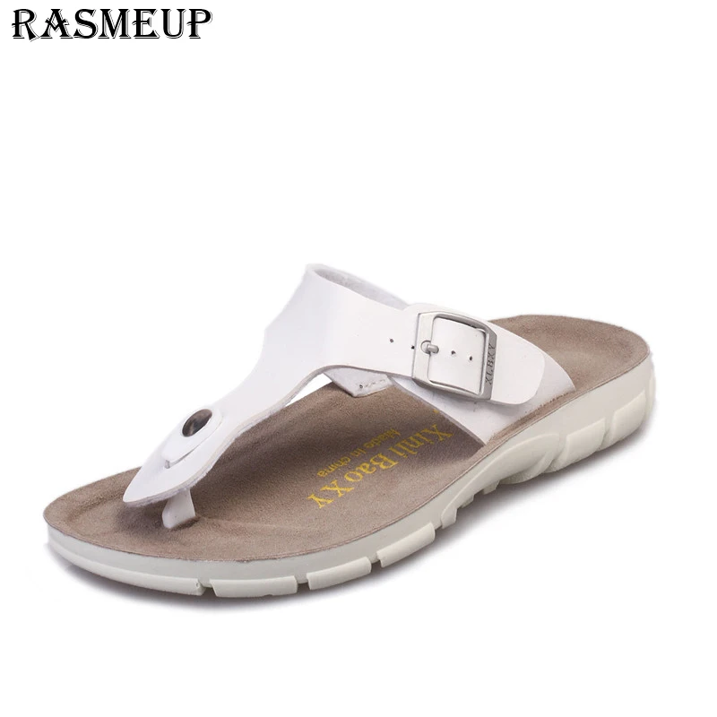 RASMEUP/женские Вьетнамки; коллекция года; модные летние женские пляжные шлепанцы на пробковой подошве; повседневные женские сандалии на плоской подошве; женская летняя обувь