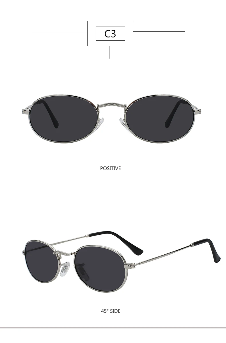 MAX овальные женские солнцезащитные очки мужские очки женские роскошные Ретро Металлические солнцезащитные очки винтажные зеркальные UV400