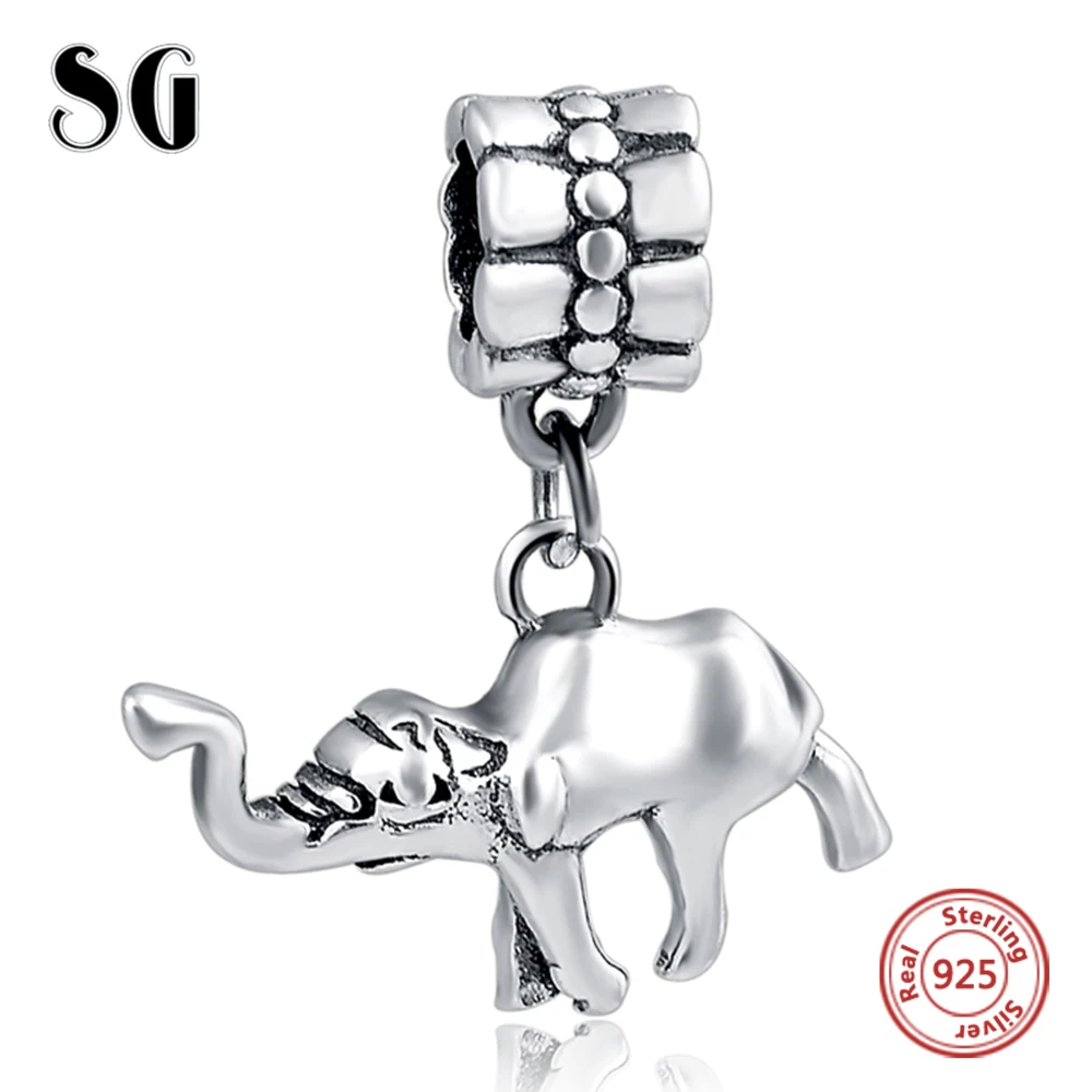 

Silver Galaxy Elephant Pendant Fit Authentic European Charm Bracelet Sterling Silver 925 Original Animal Beads For Women Jewelry