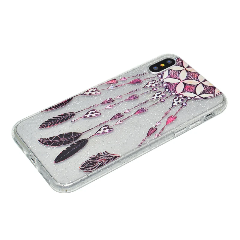 Cute cartoon glitter silicone case iphone x (17)