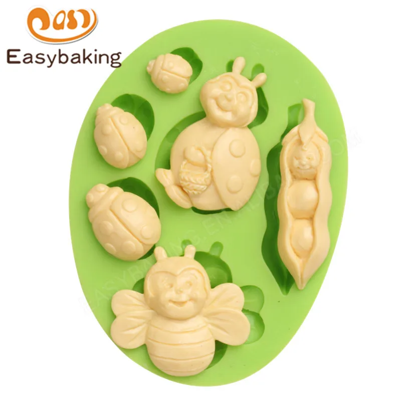 

Coccinella Septempunctata and Bee Shape Silicone Cake Decorative Molds Art and Craft Clay Mould with Competitive Price