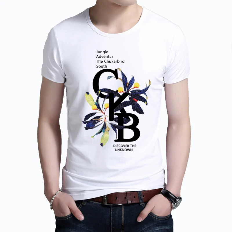 

TFETTERS 2019 New Casual Men T-shirt Summer Short Sleeve O-Neck Print T-shirt Men Clothes Cotton Slim Fit T-shirt Men Tops