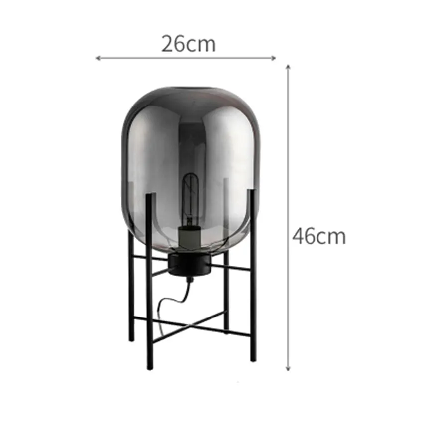 Скандинавский стеклянный светодиодный фонарь светильники лампа стоячие светильники Гостиная Спальня Ресторан торшеры Кухонные светильники - Цвет абажура: S Smoke Grey