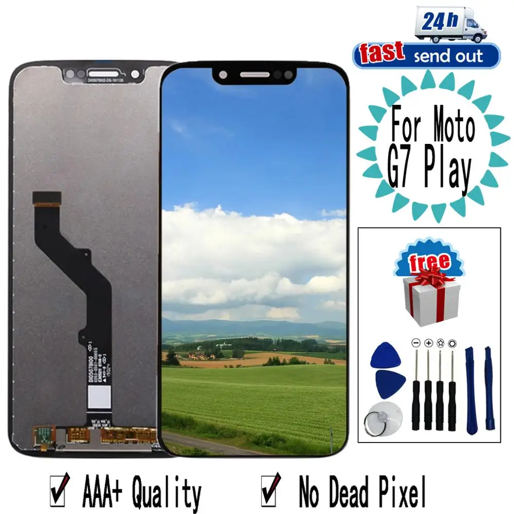 Kopen LCD Voor Motorola Moto G7 Spelen Lcd scherm XT1952 Screen Digitizer Vergadering Vervanging Voor Motorola G7Play