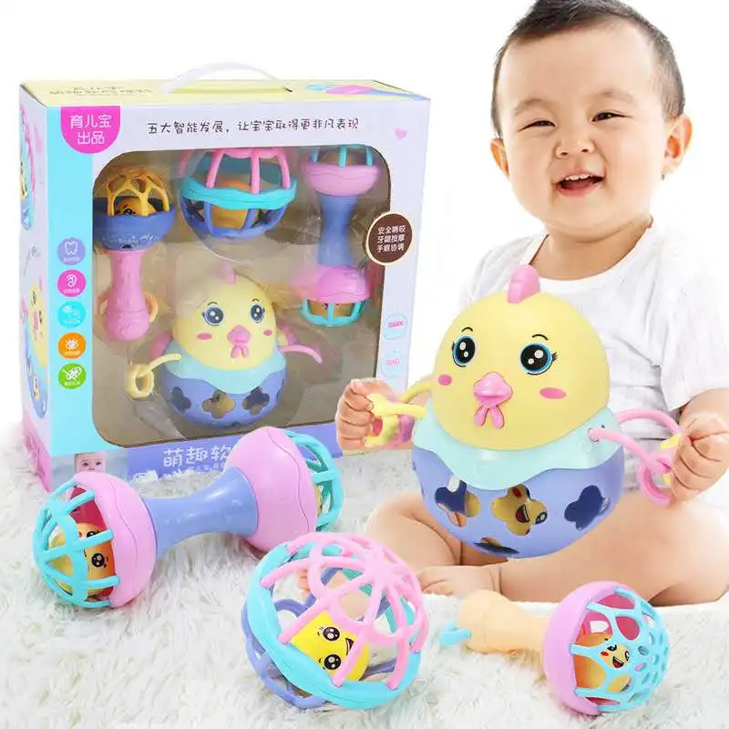

Baby Rattles Toys Intelligence Grasping Gums Soft Teether Plastic Hand Bell Rattle Funny Educational Mobile Toys Birthday Gifts