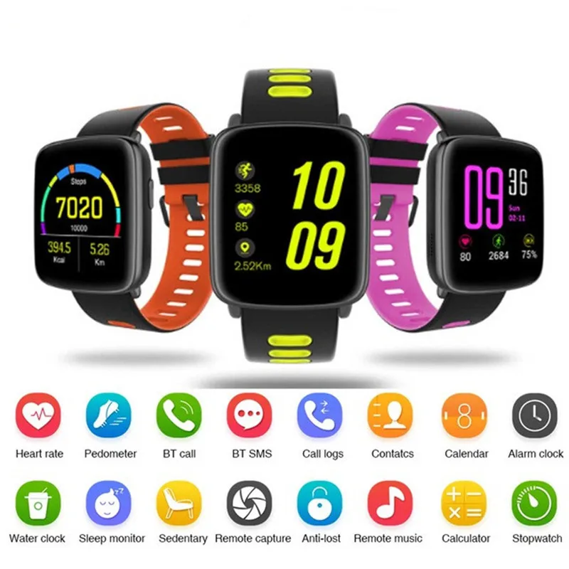 

GV68 Bluetooth Smart Watch SmartWatch IP68 Heart Rate Monitor Pedometer Remote for iPhone Android Phone