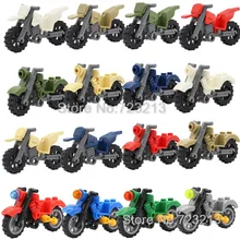 Harley Moto Одиночная транспортных средств аксессуары для мотоциклов MOC части военный спецназ город строительные блоки модель игрушки для детей