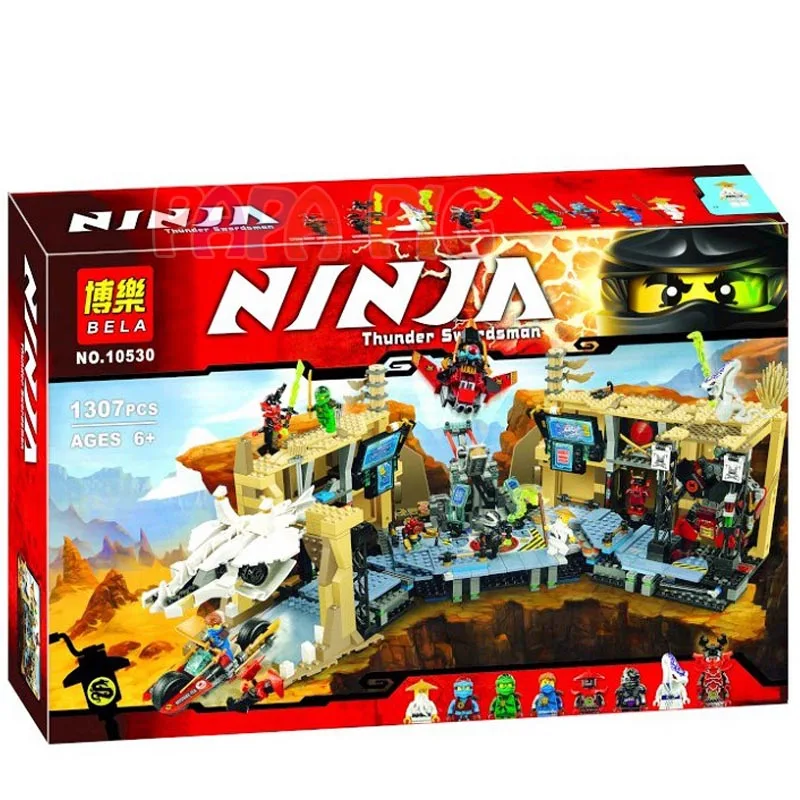 

bela 10530 1307Pcs Ninja series Chaos Warrior Cave Model Building Blocks Set Bricks Toys For Children Gift 70596