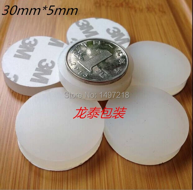 

50 PCS 30mm x 5mm translucent anti slip silicone rubber bumper damper shock absorber 3M self-adhesive Silica gel feet pads