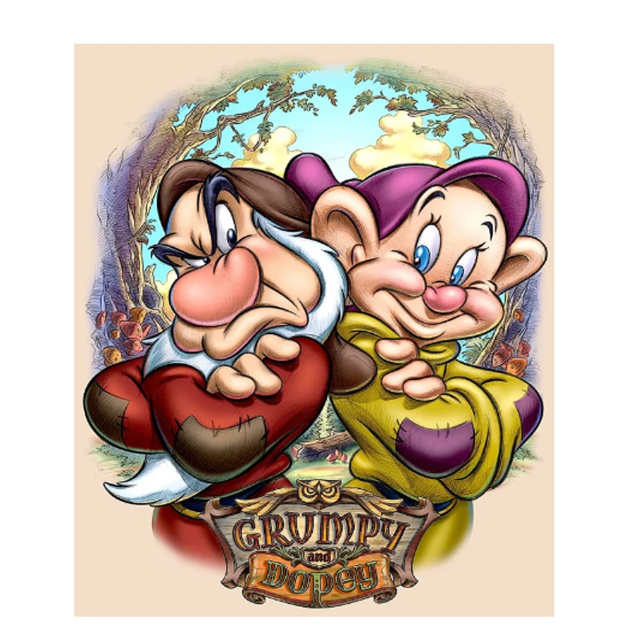 5D DIY квадратная Алмазная вышивка &quotgrumpy dopey&quot алмазная картина крестиком полная