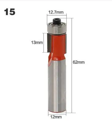 1 шт. 12 мм хвостовик угловая круглая бухта коробка маршрутизатор бит дерево триммер очистка заподлицо отделка фреза по дереву для соединения шип-паз резак инструменты фрезы - Длина режущей кромки: NO 15