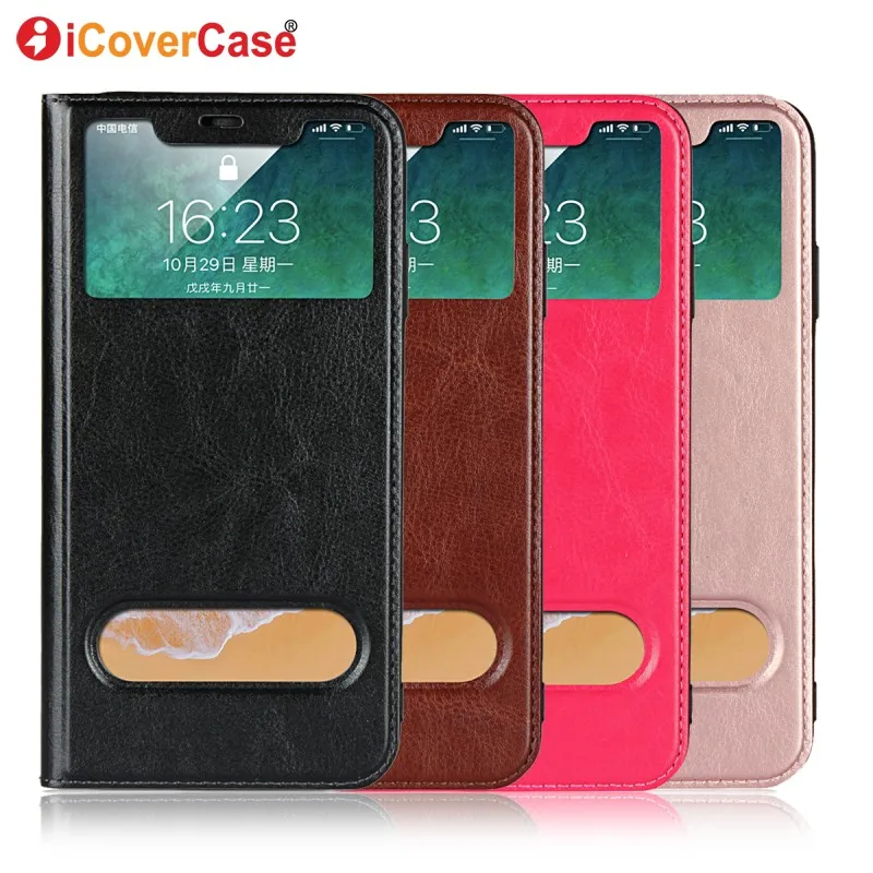 

Flip Cover for iPhone XS XR XS Max Case Window View Leather Phone Cases for Apple iPhone XS Max Case Cover Coque Hoesjes Etui
