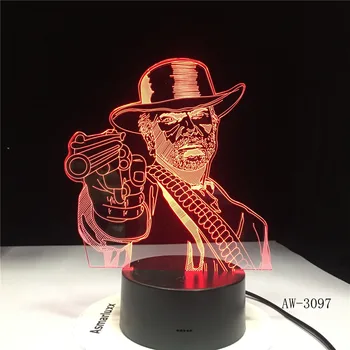 

Red Dead Redemption 2 3D Table Lamp Kids Adult LED Colorful Touch Lamp Bedroom Remote Control Night Luminous Game Toys AW-3097