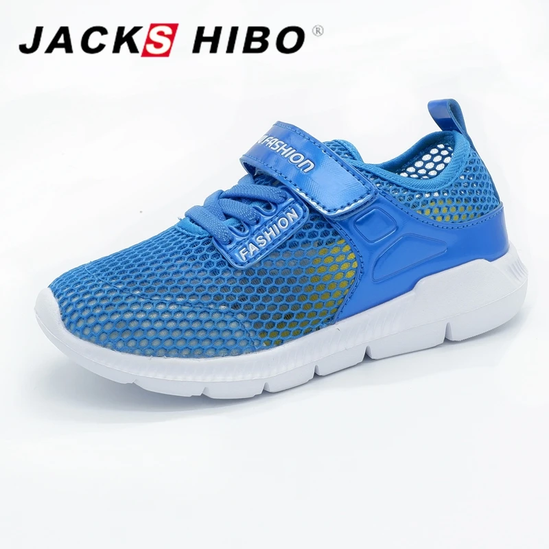 

JACKSHIBO Summer Kid Sneaker Breathable Mesh Shoes Soft Outsole Running Sneakers Kids New fashion Flat Slip-on Shoes for girl
