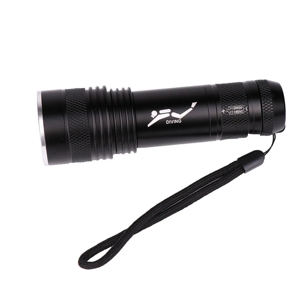 2019 T6 dual light source LED flashlight diving riding flashlight waterproof usb rechargeable 18650 battery for bicycle 40J20 (6)