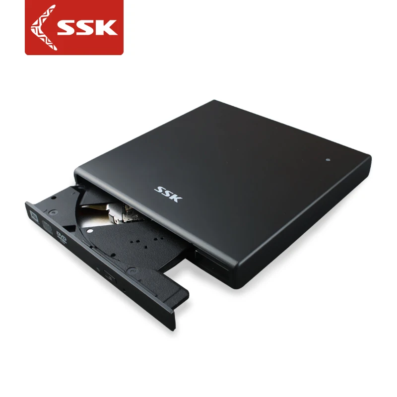 SSK USB 2,0 SATA Портативный тонкий внешний оптический DVD-RW/CD-RW читать и RW для портативных ПК windows10/7/8/XP/SED001