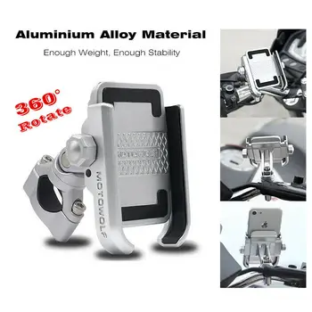 

1Pcs Aluminum Bike Motorcycle Phone Handlebar Mount Holder 360 Degree Rotating