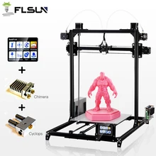 Flsun 3D-принтеры Высокая точность широкоформатной печати Размеры 3D-принтеры Сенсорный экран двойной экструдер с подогревом кровать два рулона нити Подарок