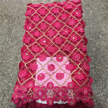 

pink New Designs African French Lace Fabric 2017High Quality Nigeria French Net Lace With Stones and Beaded For Women