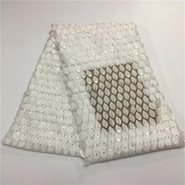 

Nigerian Lace Fabrics For Wedding 2018 New African French Lace Fabric High Quality 3D Sequins Lace, White Color Lace Applique