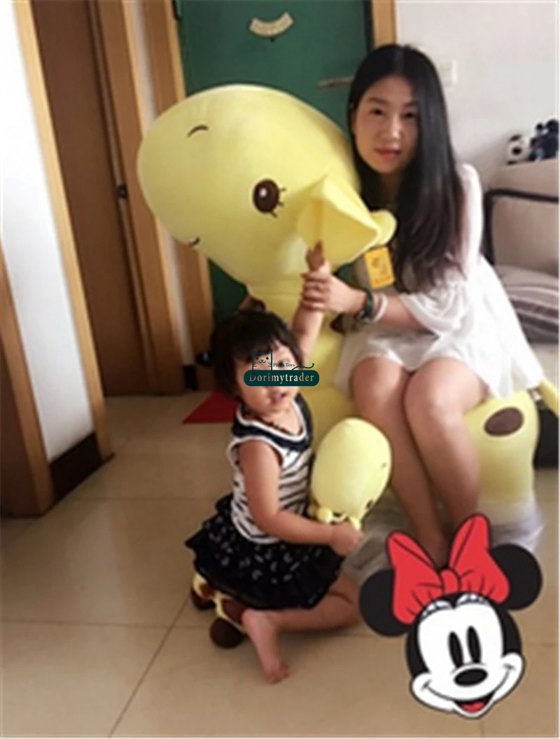 Dorimytrader Jumbo Animal Giraffe Plush Chair 125cm Stuffed Soft Cartoon Giraffe Sofa Toy Load 80kg on the Back Cute Leisure Doll DY61660(8)