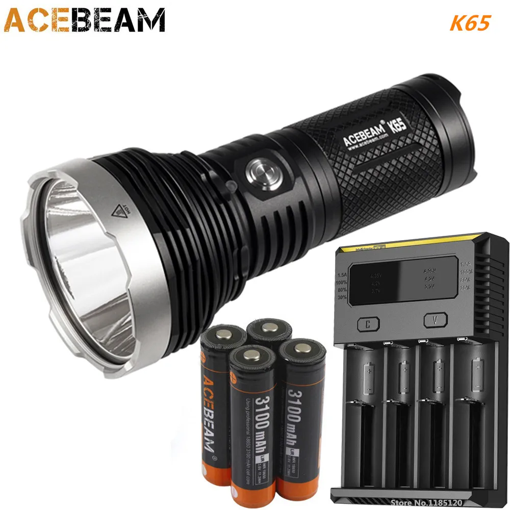 Acebeam K65 поисковый фонарик CREE XHP70.2 de-moed Светодиодный max 6200LM луч бросок 1000 м факел +