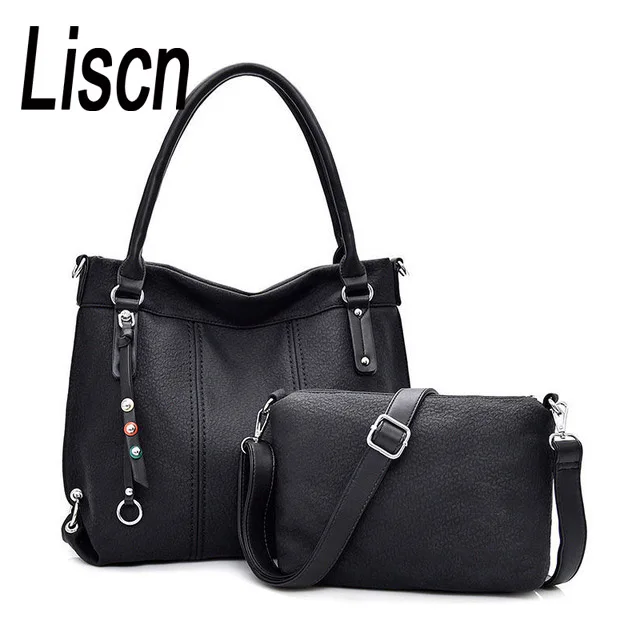 

Women Handbags 2 Sets High Quality Soft Leather Casual Tote Bag Luxury Designer Shoulder Messenger Bags 2018 Bolsa Feminina