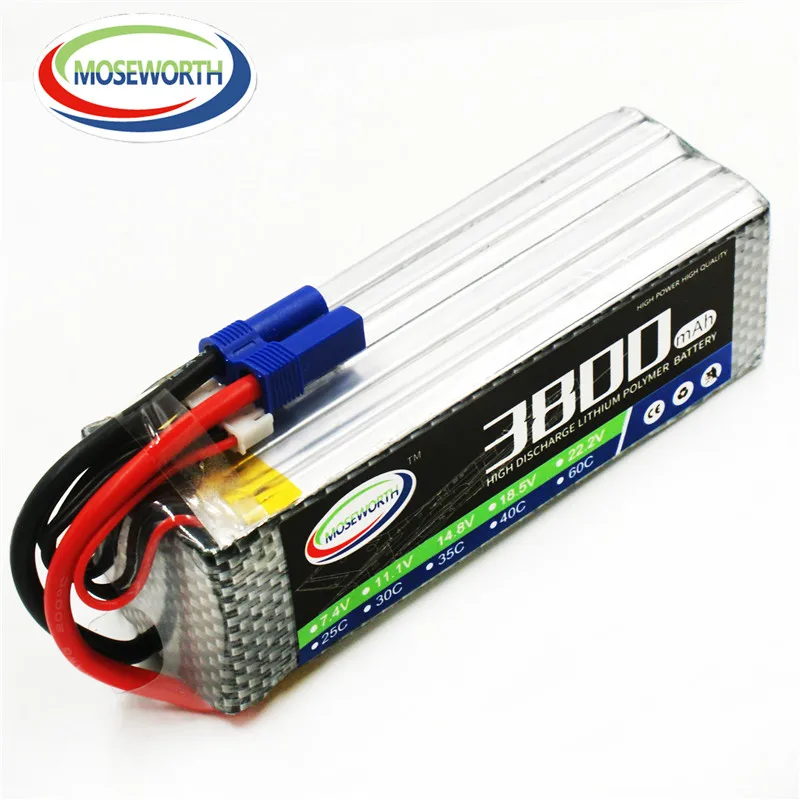 MOSEWORTH RC font b Drone b font Lipo battery 22 2V 6S 3800mah 40C 80C Li