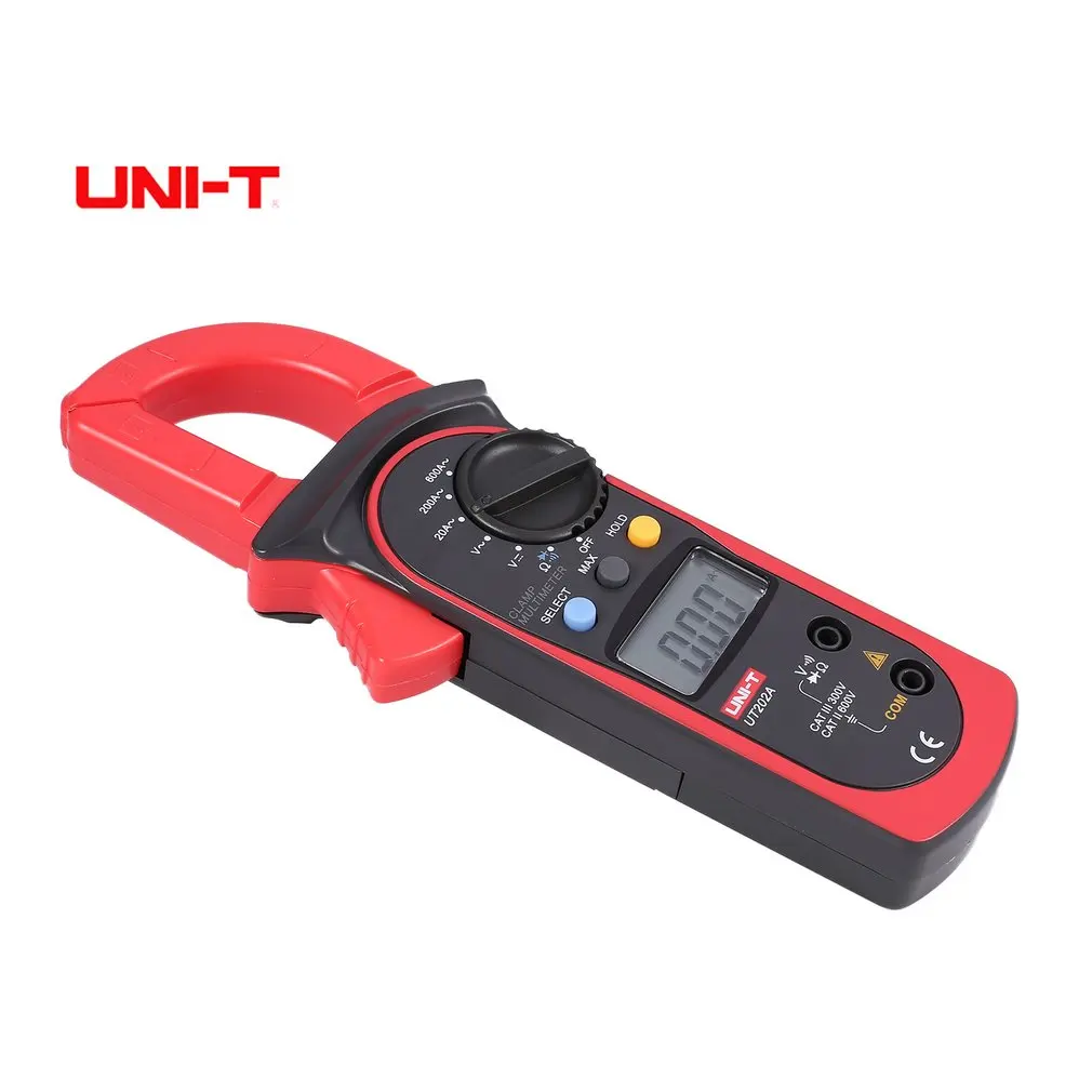 

UNI-T UT202A 2000 Counts Digital Handheld Clamp Multimeter Voltmeter with Auto Range DC/AC Voltage Current Diode Ohm Tester