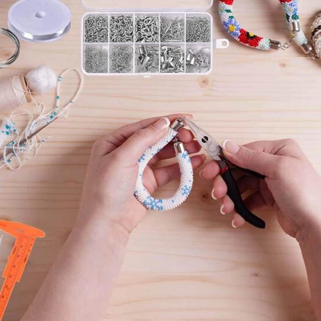 Jewelry Making Findings Repair Tools Kits with Crimp Beads Head Pins Open Jump Rings Hooks Pinchs Lobster Clasps Screw Eye Pins