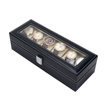 

6 Grids Watch Storage Box Jewelry Display Storage Organizer Vintage Watch Case Jewelry Display Container