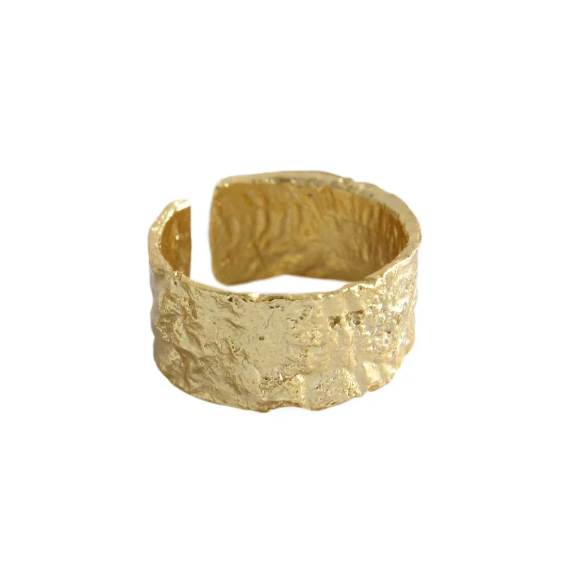 

Gift Concave Convex 925 Sterling Silver Adjustable Wide Ring