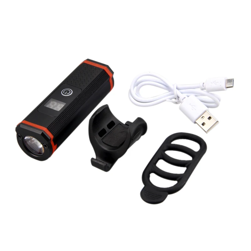 Best 5 Mode MTB Waterproof Bicycle Light USB Charging Bike Front Light Flashlight Handlebar Cycling Head Light LCD Screen 4